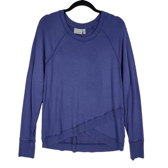 Athleta Criss Cross Sweatshirt Lightweight Cozy Layer Sweatshirt Marl Grey Blue - Picture 2 of 10